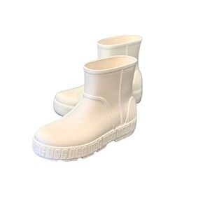 UGG Drizlita Waterproof Rain Booties in Bright White Size 6
